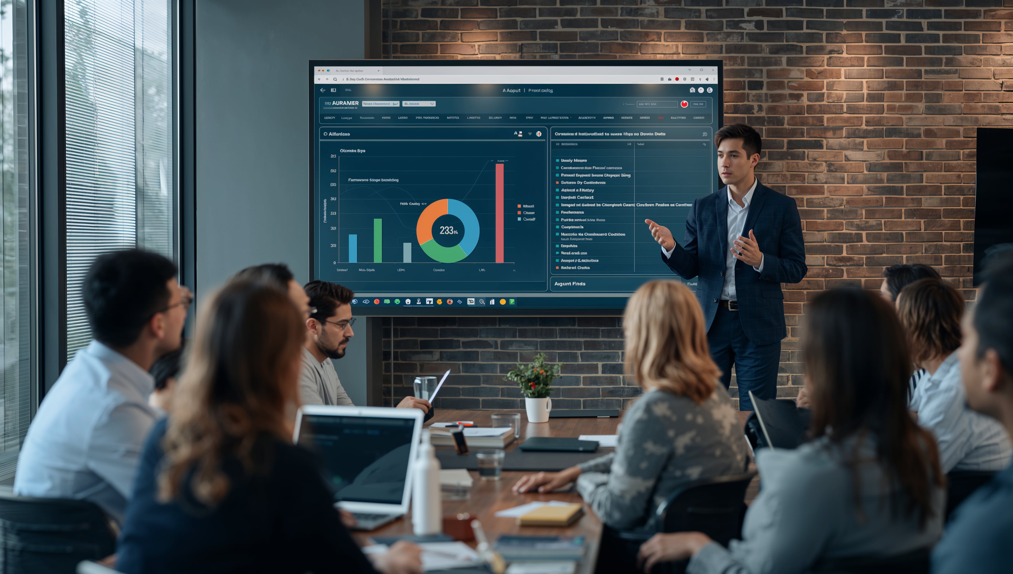 SEO audit presentation showing backlink analytics dashboard