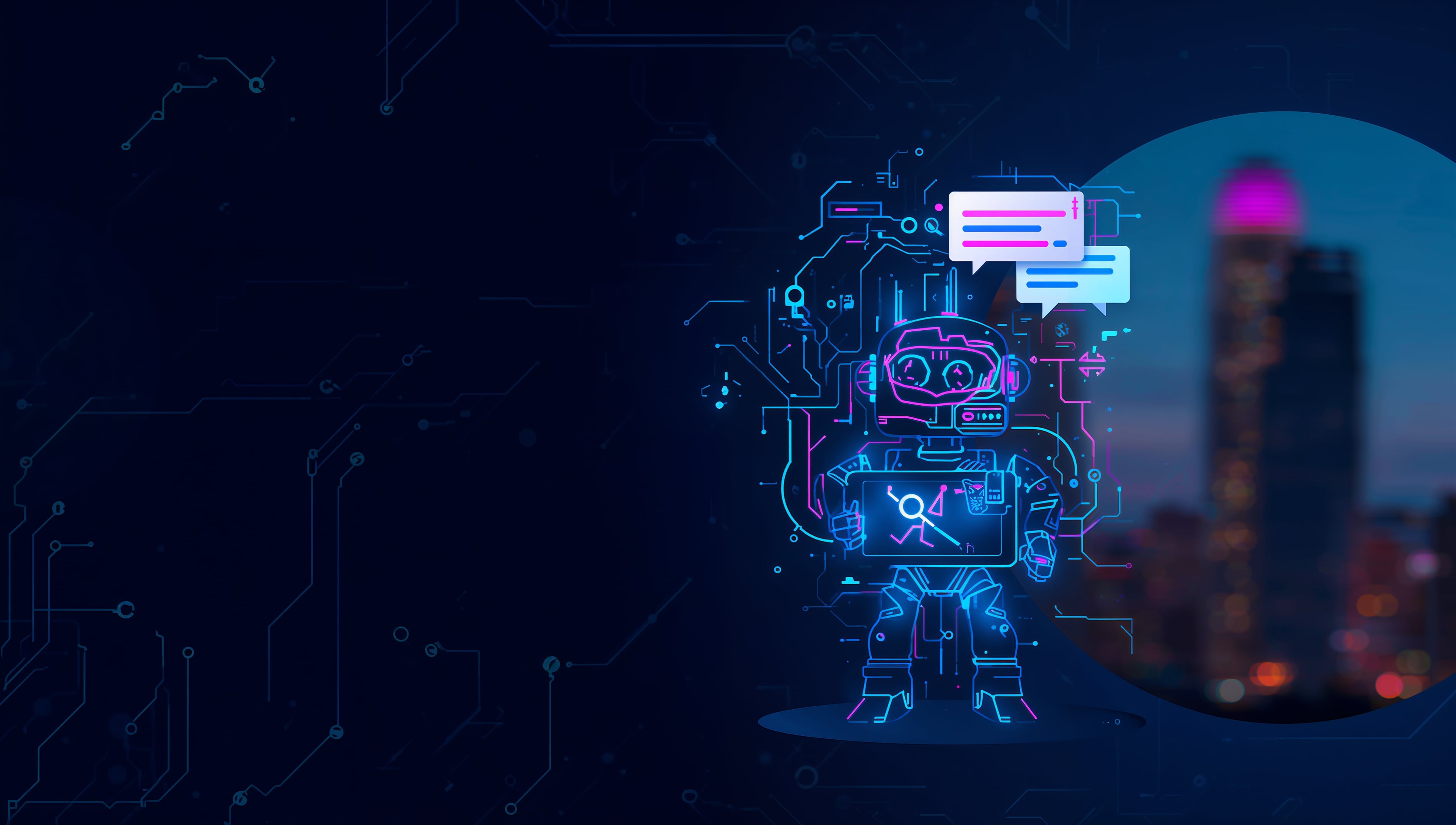 Futuristic illustration of backlink building and digital connections