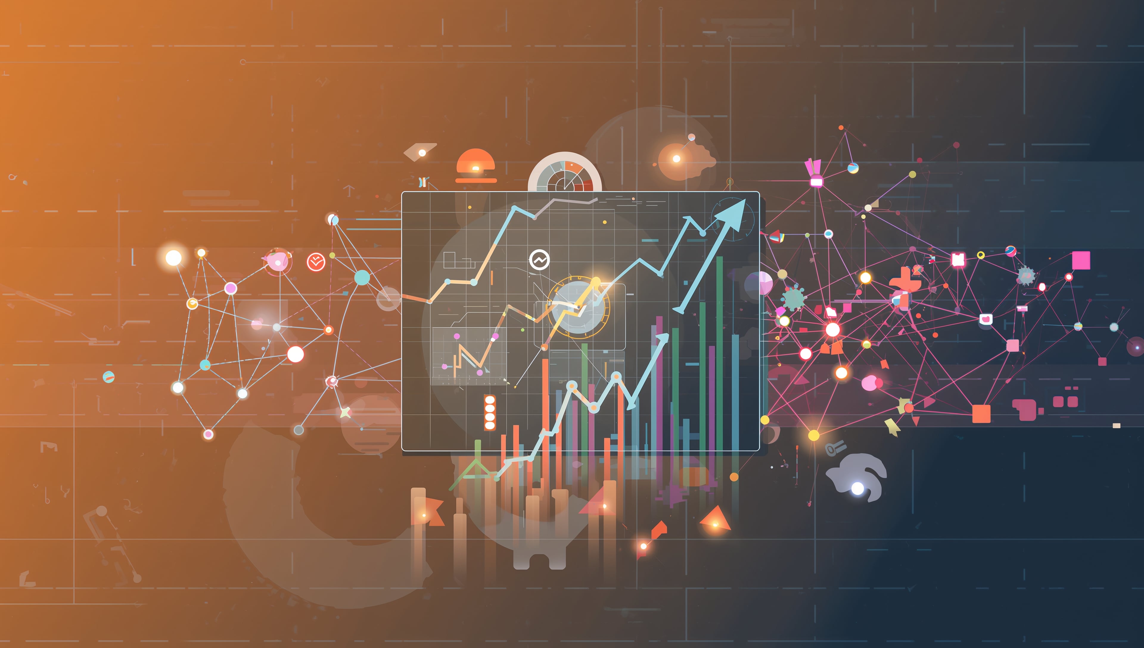 SEO tool visualizing keyword rankings and backlink analysis